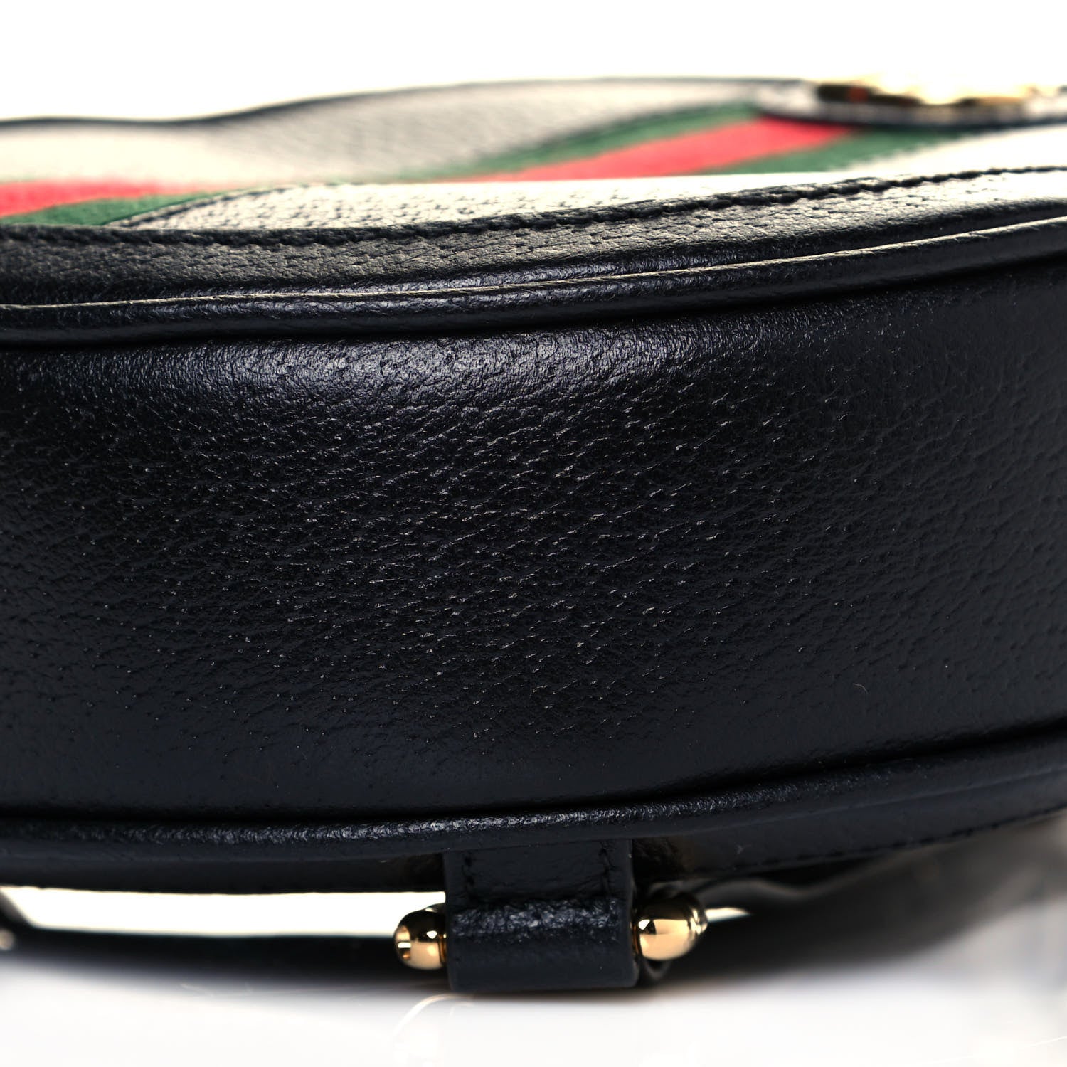 Gucci Grained Calfskin Web Mini Ophidia Round Backpack Black 7 of 8