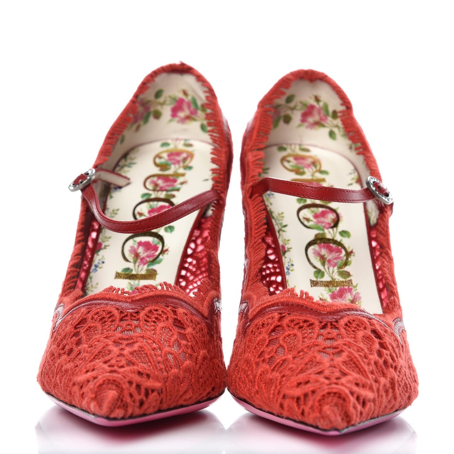Lace Pizzo Venice Pumps 39 Hibiscus Red