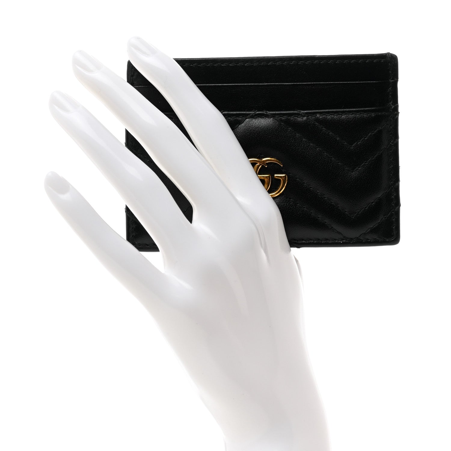 Gucci Calfskin Matelasse GG Marmont Card Holder Black 2 of 7