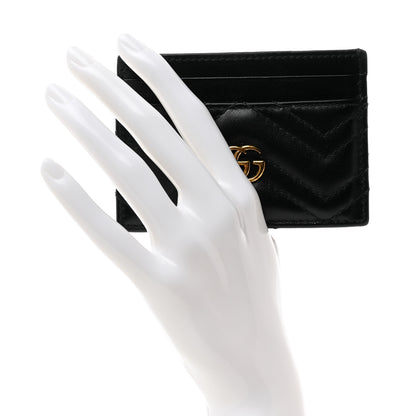 Gucci Calfskin Matelasse GG Marmont Card Holder Black 2 of 7