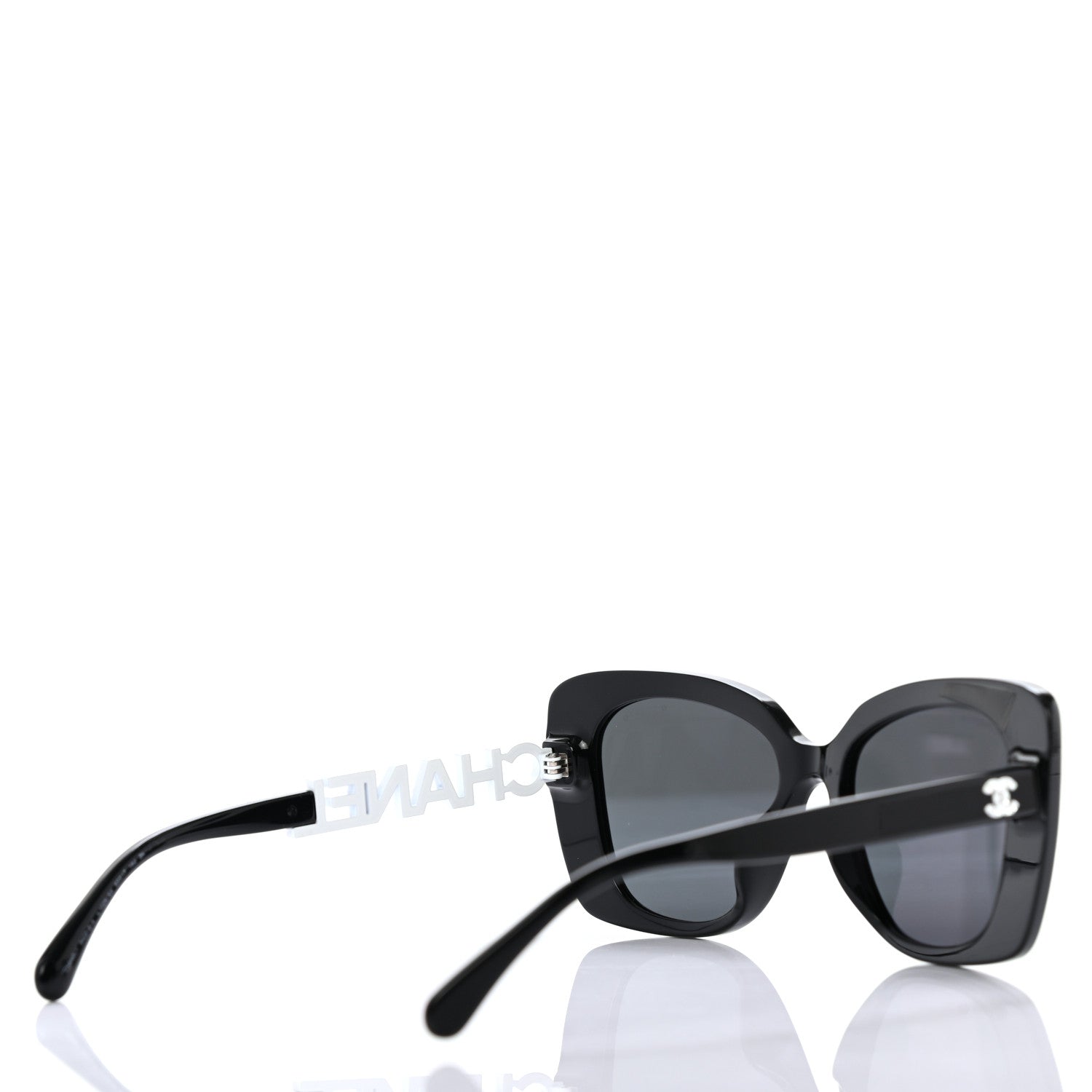 Chanel Acetate Strass Square Sunglasses 5422-B-A Black White 4 of 6