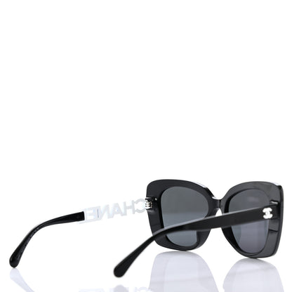 Chanel Acetate Strass Square Sunglasses 5422-B-A Black White 4 of 6