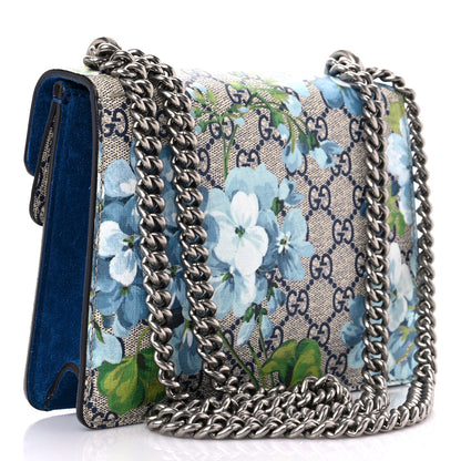 Gucci GG Supreme Monogram Blooms Mini Dionysus Shoulder Bag Beige Navy Vintage Blue 3 of 11