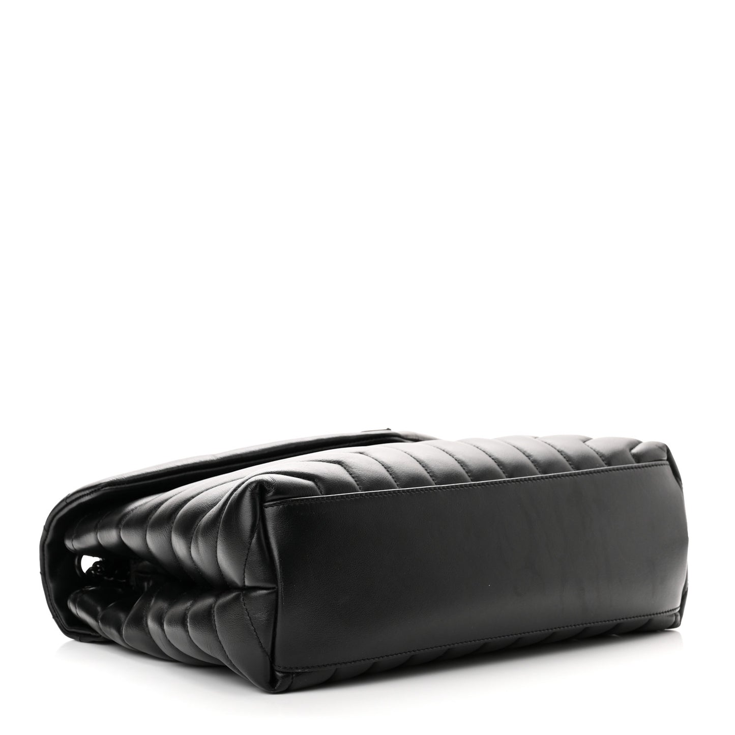Calfskin Y Quilted Monogram Monochrome Medium Loulou Chain Satchel Black