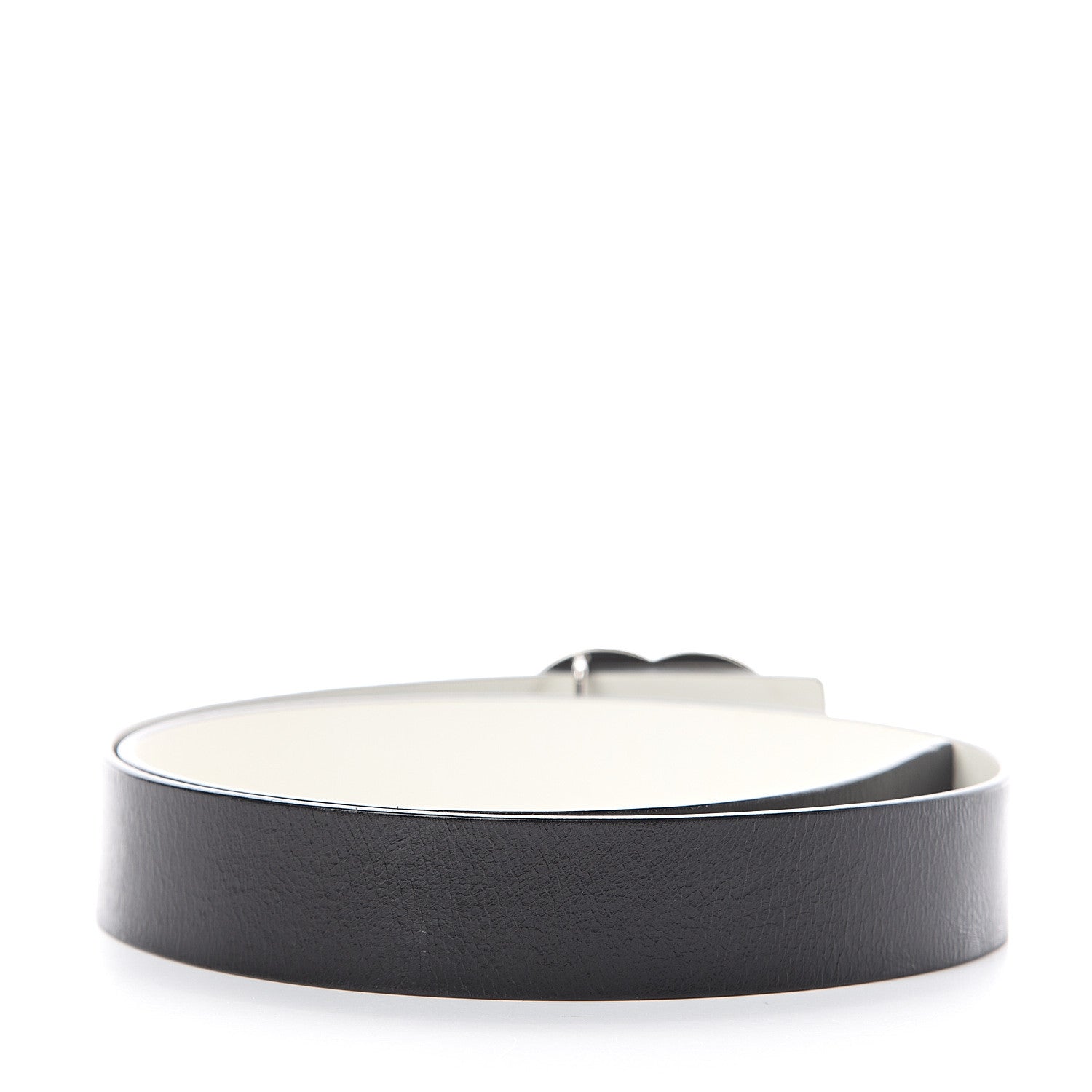 Chanel Calfskin CC Belt 90 36 White Black 2 of 4
