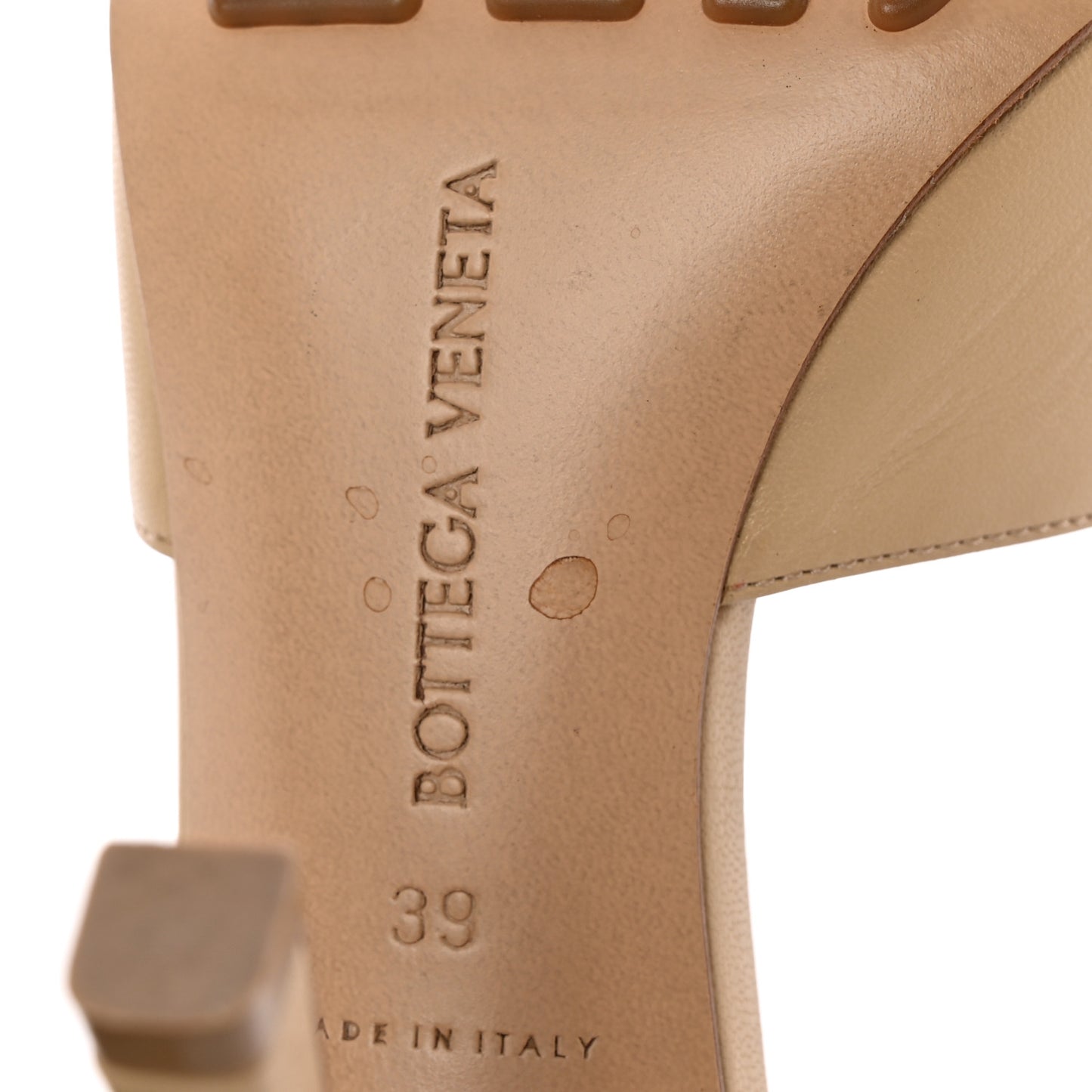 Lambskin Stretch Mule Sandals 39 Nude