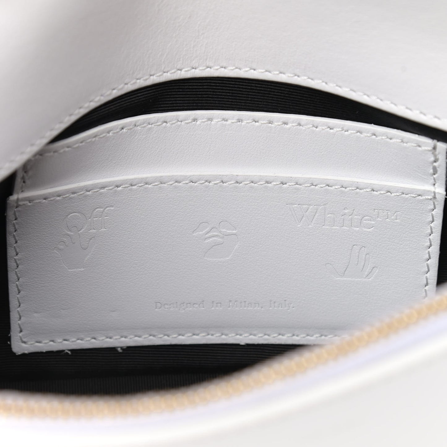 Calfskin Metallic Mini Binder Clip Crossbody White Gold