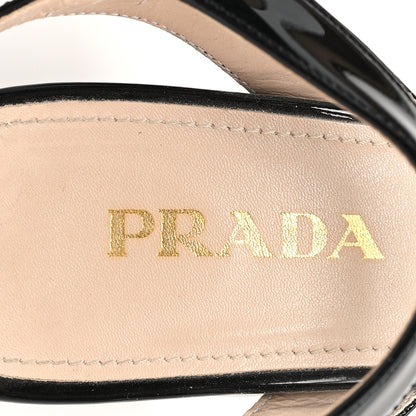 Prada Vernice Platform Sandals 37.5 Black 8 of 10