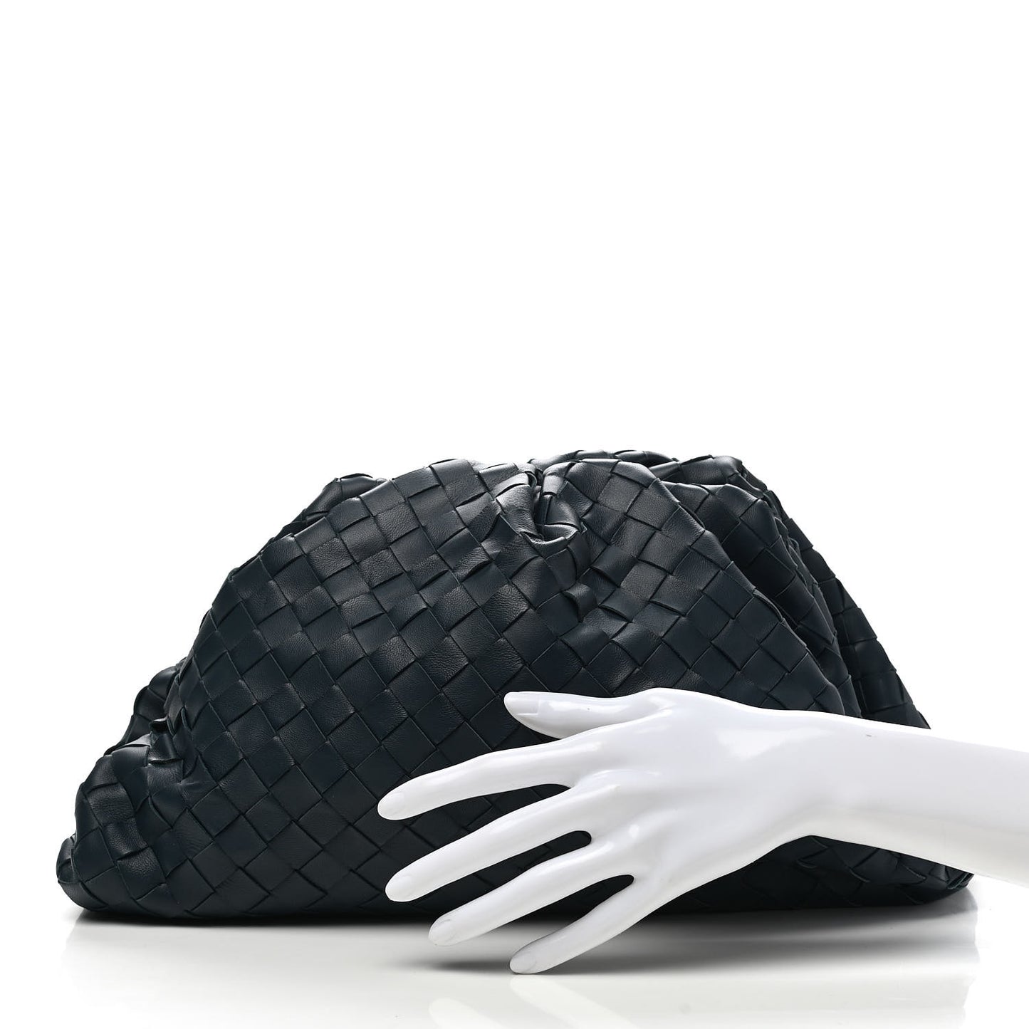 Nappa Maxi Intrecciato The Pouch Oversized Clutch Deep Blue