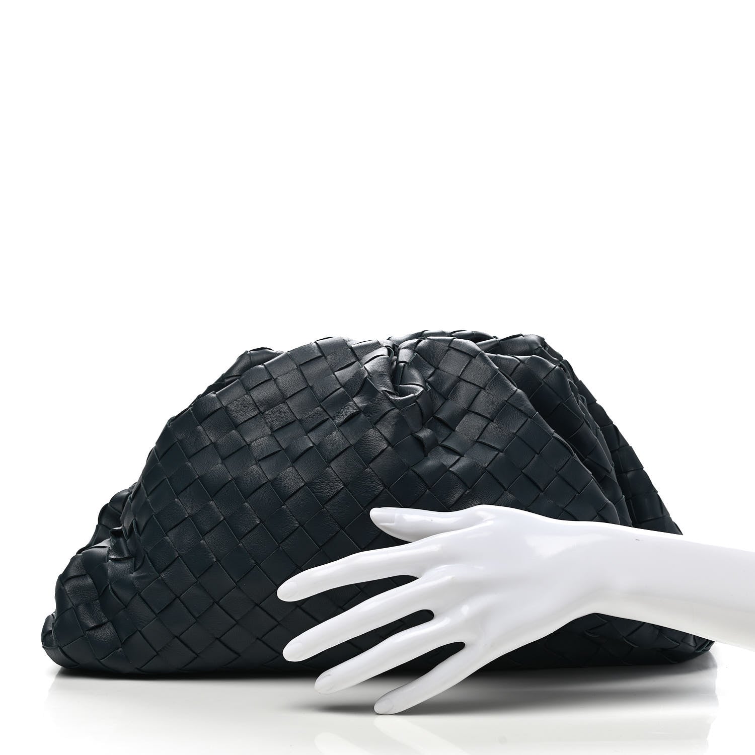 Bottega Veneta Nappa Maxi Intrecciato The Pouch Oversized Clutch Deep Blue 2 of 9