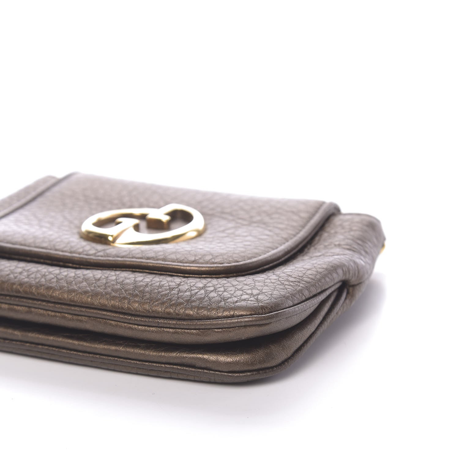 Gucci Metallic Pebbled Calfskin Small 1973 Chain Shoulder Bag Winter Leaf 9 of 12