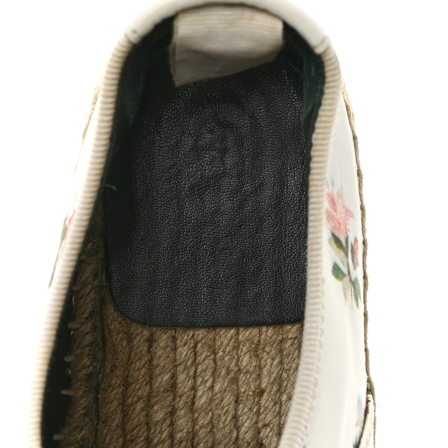 Floral Print Lace Up Espadrilles 39 White
