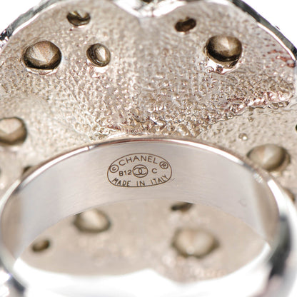 Chanel Strass CC Camellia Ring 6.5 Silver 3 of 5