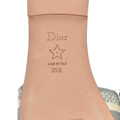 Christian Dior Canvas Toile de Jouy Embroidered Dway Flat Slide Sandals 35.5 Grey Stone 6 of 9