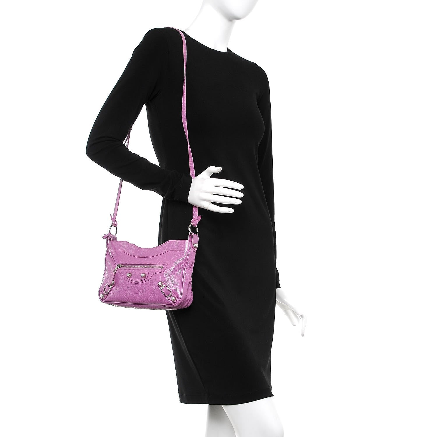 Balenciaga Agneau Giant 12 Silver Hardware Hip Rose Berlingot 2 of 8