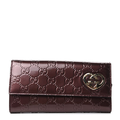Gucci Shine Guccissima Lovely Heart Continental Wallet Scarlatto 1 of 7