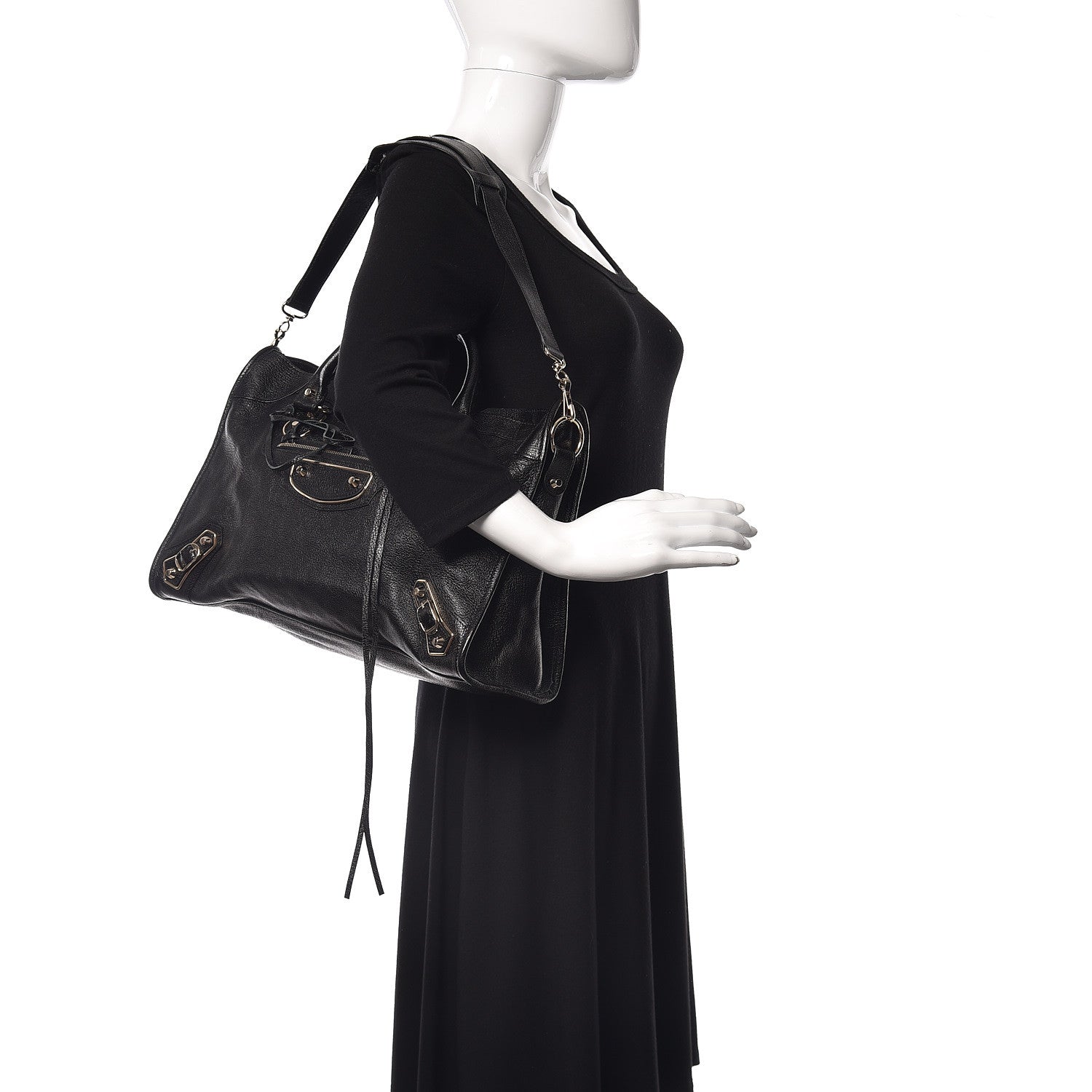 Balenciaga Chevre Gold Metallic Edge Hardware City Black 2 of 10