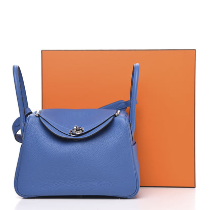 Hermes Taurillon Clemence Lindy 26 Bleu Zellige 10 of 10