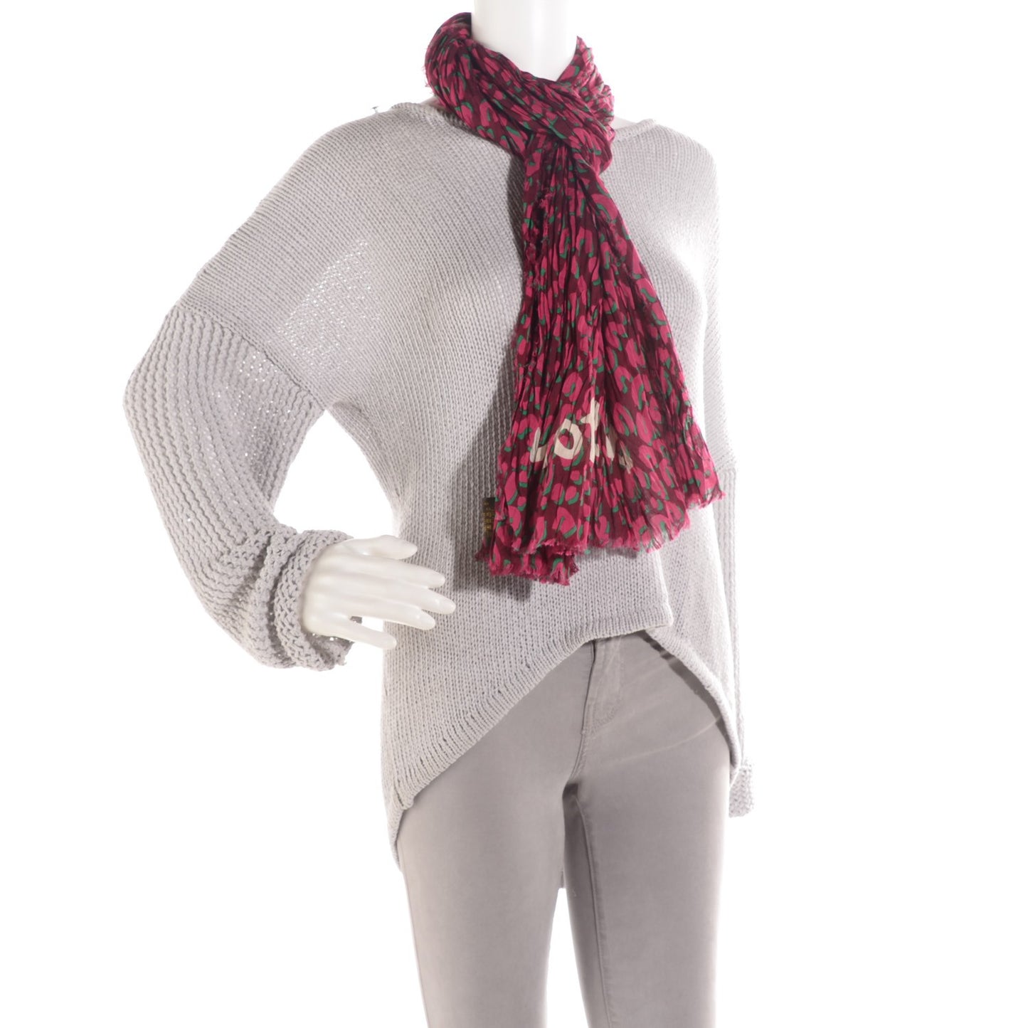 Cotton Leopard Stole Rouge Fauviste