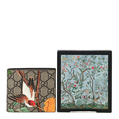 Gucci GG Supreme Monogram Tian Bi-Fold Wallet Beige Multicolor New Acero 10 of 10