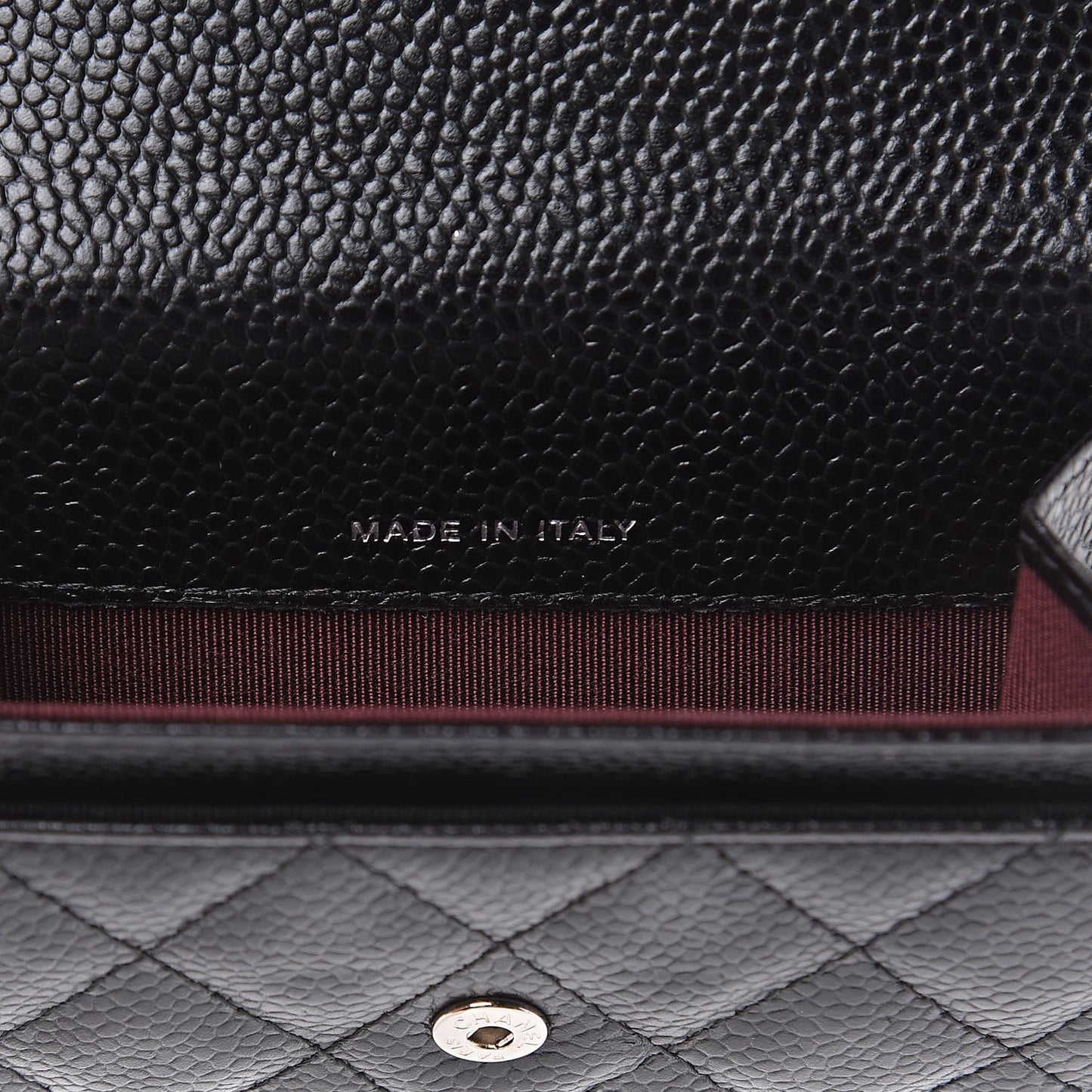 Caviar Quilted Flap Card Holder Black