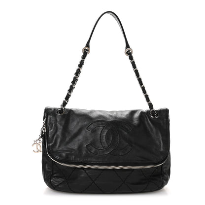 Chanel Calfskin Expandable Flap Black Black 1 of 11