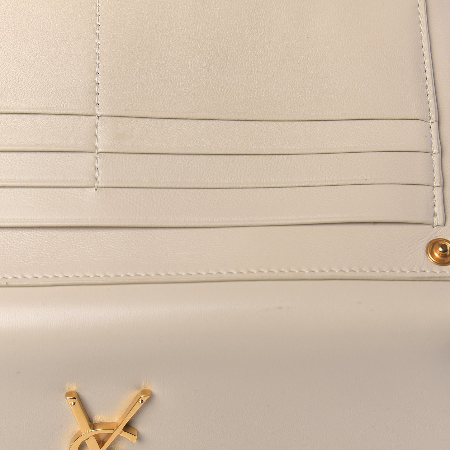 Smooth Shiny Calfskin Monogram Uptown Wallet Crema Soft