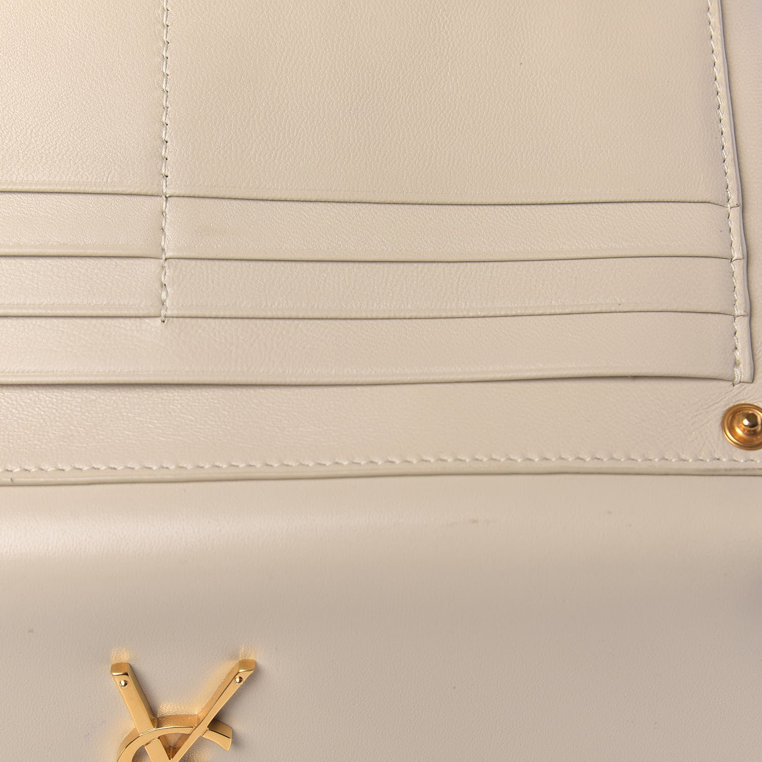 Saint Laurent Smooth Shiny Calfskin Monogram Uptown Wallet Crema Soft 12 of 12