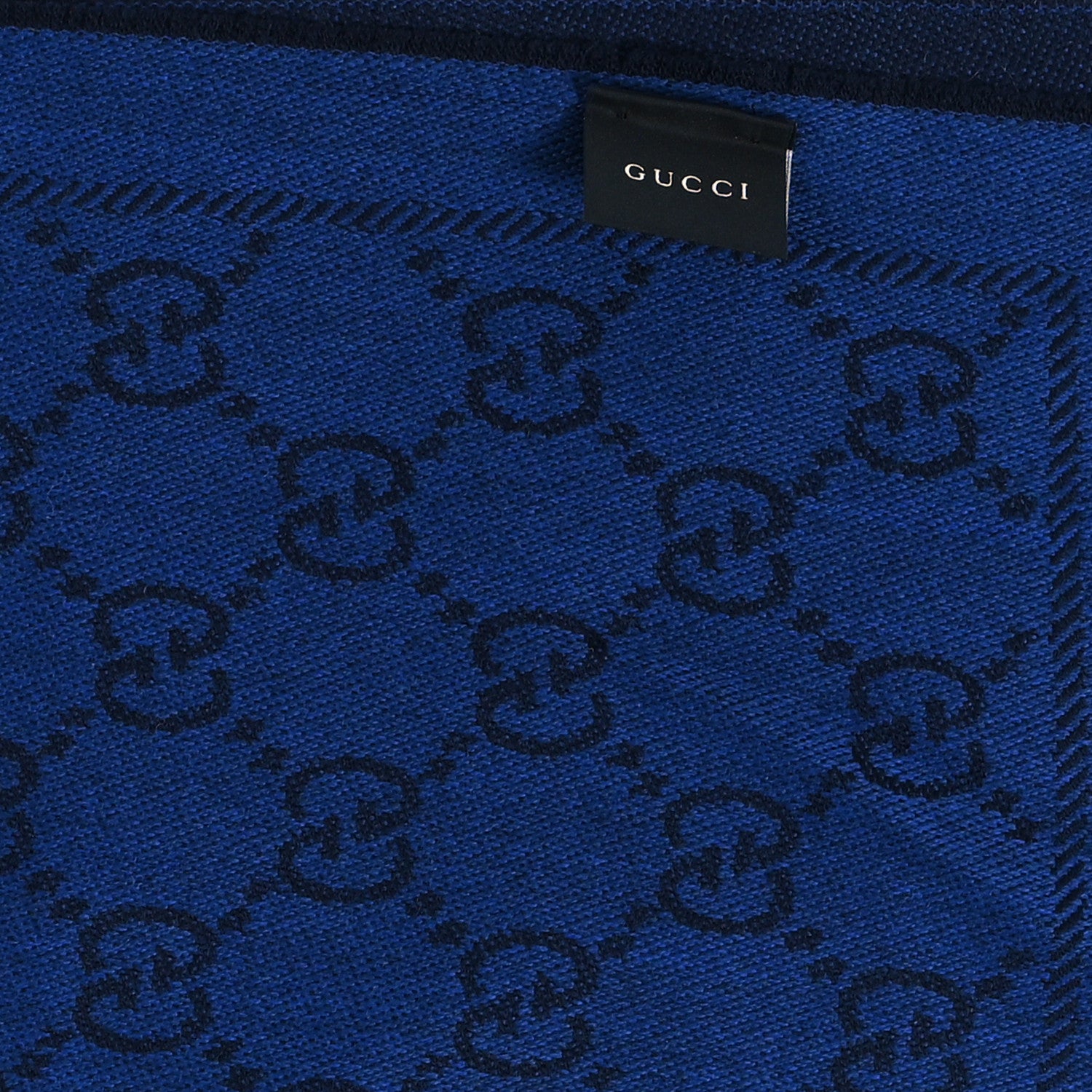 Gucci Wool GG Monogram Scarf Midnight Blue 3 of 4