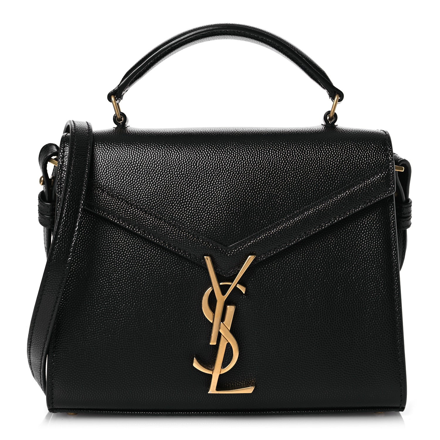 Saint Laurent Grain de Poudre Mini Classic Monogram Cassandra Top Handle Black 1 of 11