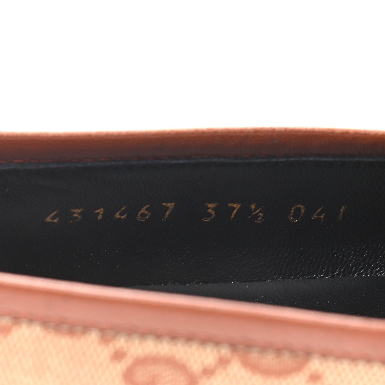 Gucci Canvas GG Monogram Horsebit Womens Jordaan Loafers 37.5 Beige Ruggine Rust 8 of 8