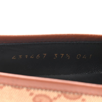 Gucci Canvas GG Monogram Horsebit Womens Jordaan Loafers 37.5 Beige Ruggine Rust 8 of 8