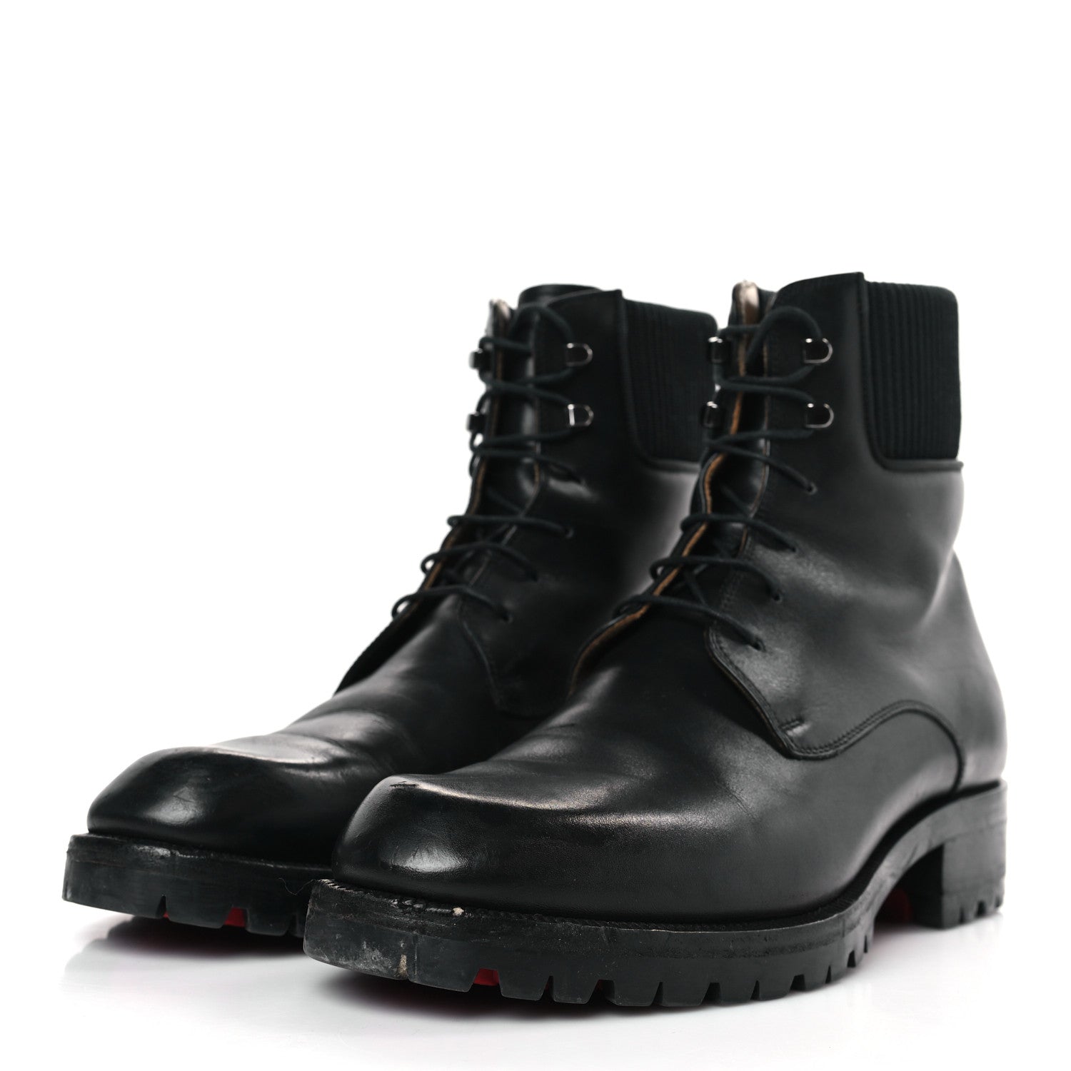 Christian Louboutin Calfskin Mens Trapman Flat Boots 40 Black 3 of 9