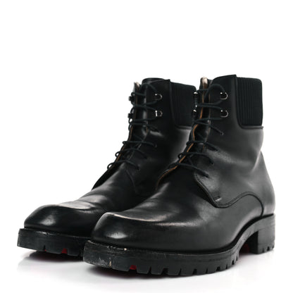 Christian Louboutin Calfskin Mens Trapman Flat Boots 40 Black 3 of 9