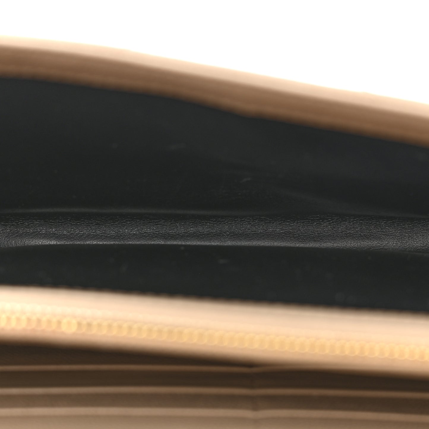 Grain De Poudre Matelasse Chevron Monogram Chain Wallet Dark Beige