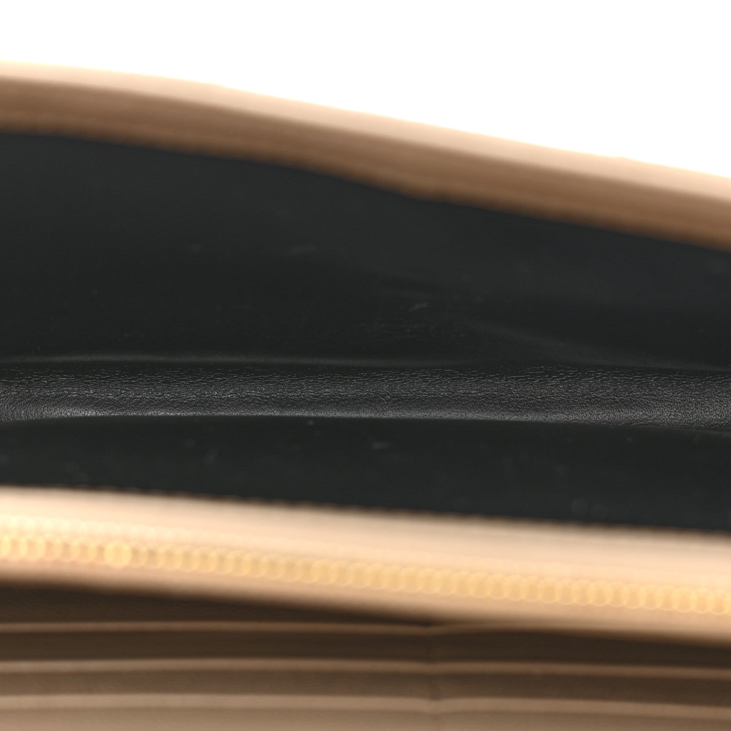 Saint Laurent Grain De Poudre Matelasse Chevron Monogram Chain Wallet Dark Beige 5 of 14
