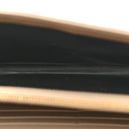 Saint Laurent Grain De Poudre Matelasse Chevron Monogram Chain Wallet Dark Beige 5 of 14