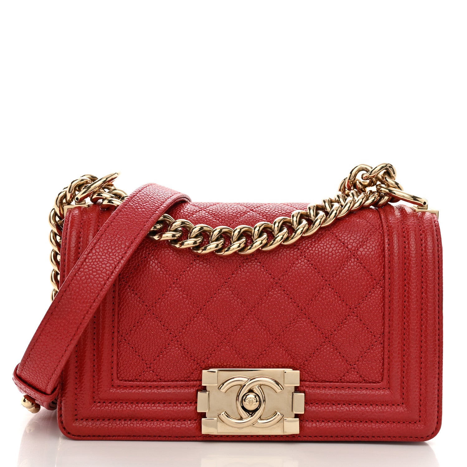 Chanel Caviar Quilted Small Boy Flap Dark Red 1 of 11