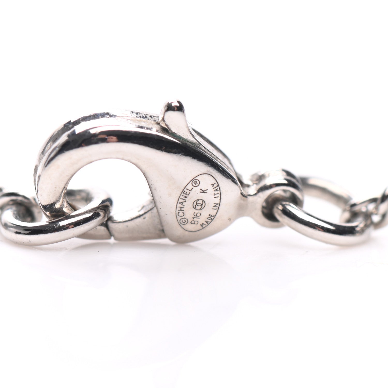 Chanel Crystal Emoji Choupette Cat Pendant Necklace Silver 4 of 5