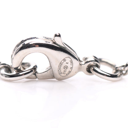 Chanel Crystal Emoji Choupette Cat Pendant Necklace Silver 4 of 5