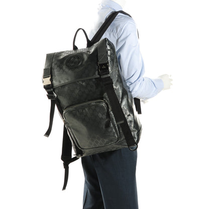 Gucci Imprime Monogram Interlocking G Double Buckle Backpack Platinum Grey 2 of 7