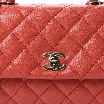 Chanel Caviar Quilted Mini Coco Handle Flap Red 10 of 10