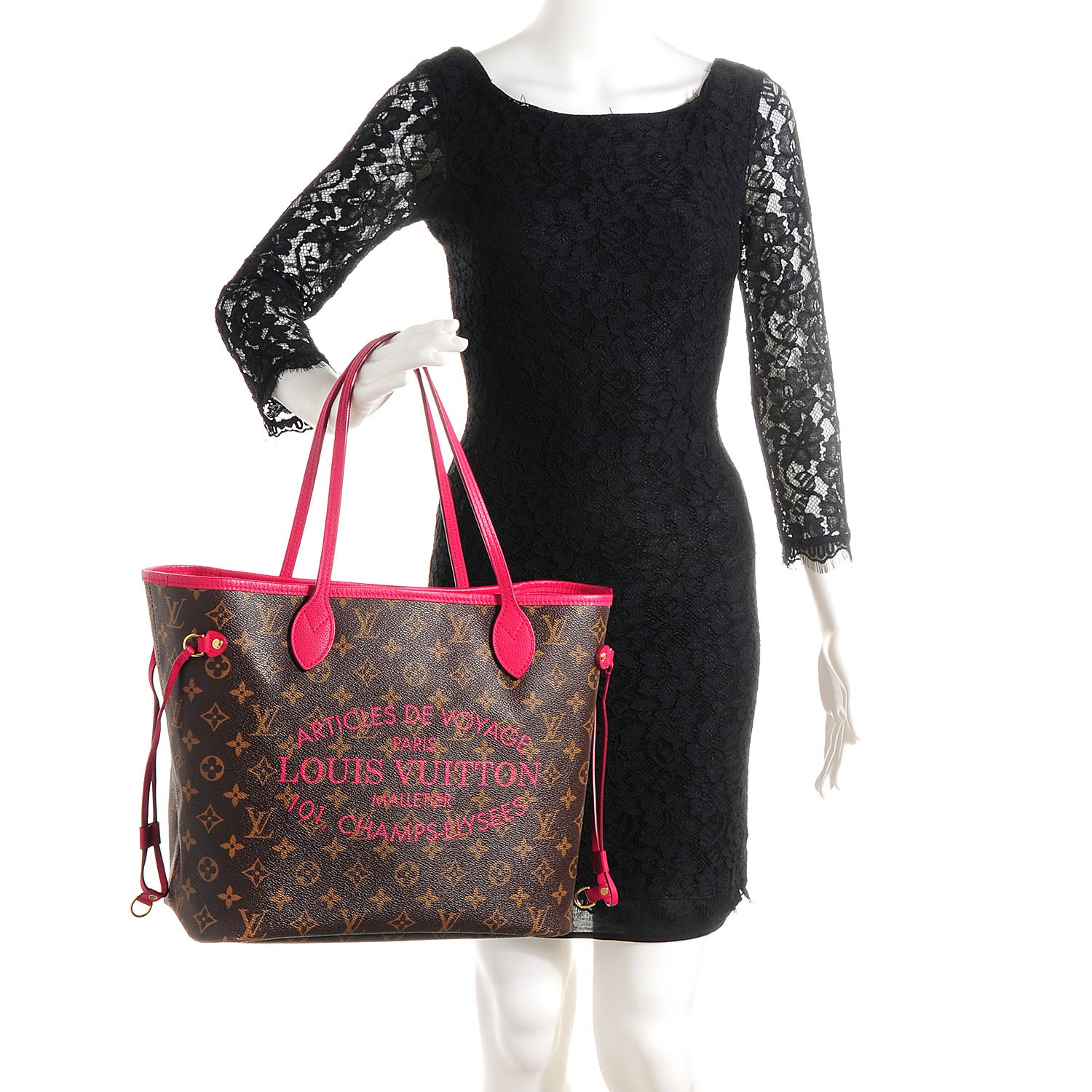 Louis Vuitton Monogram Articles de Voyage Ikat Neverfull MM Rose Indien 2 of 7