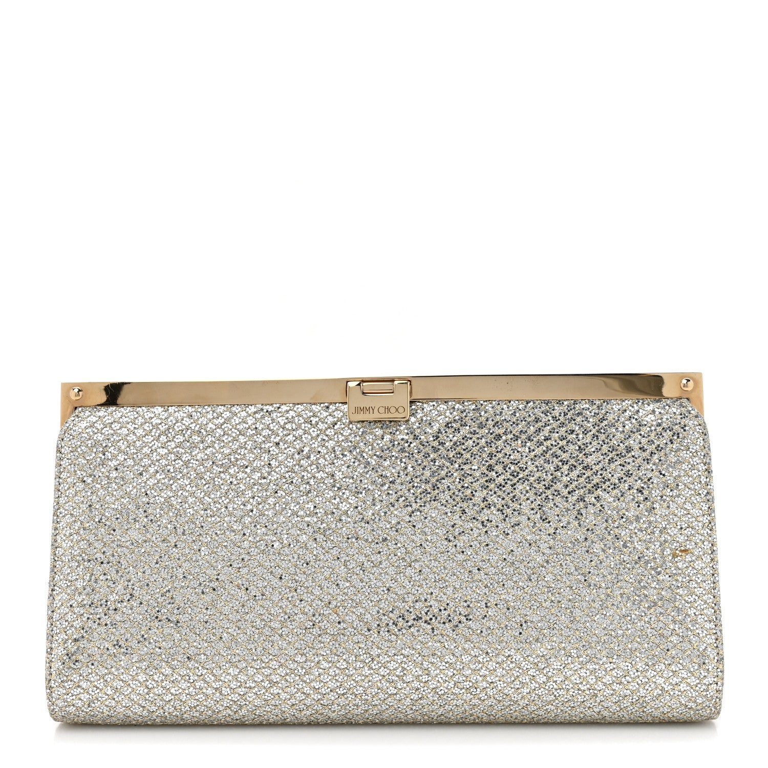 Jimmy Choo Glitter Fabric Camille Clutch Champagne 1 of 11