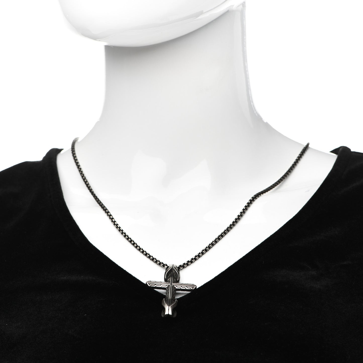 Sterling Silver Asli Classic Chain Link Cross Pendant Necklace