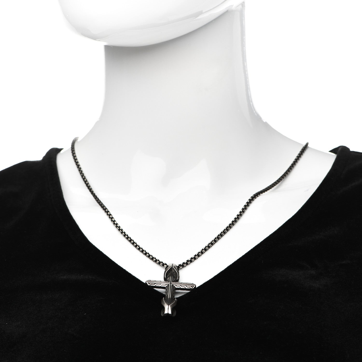 John Hardy Sterling Silver Asli Classic Chain Link Cross Pendant Necklace 2 of 4