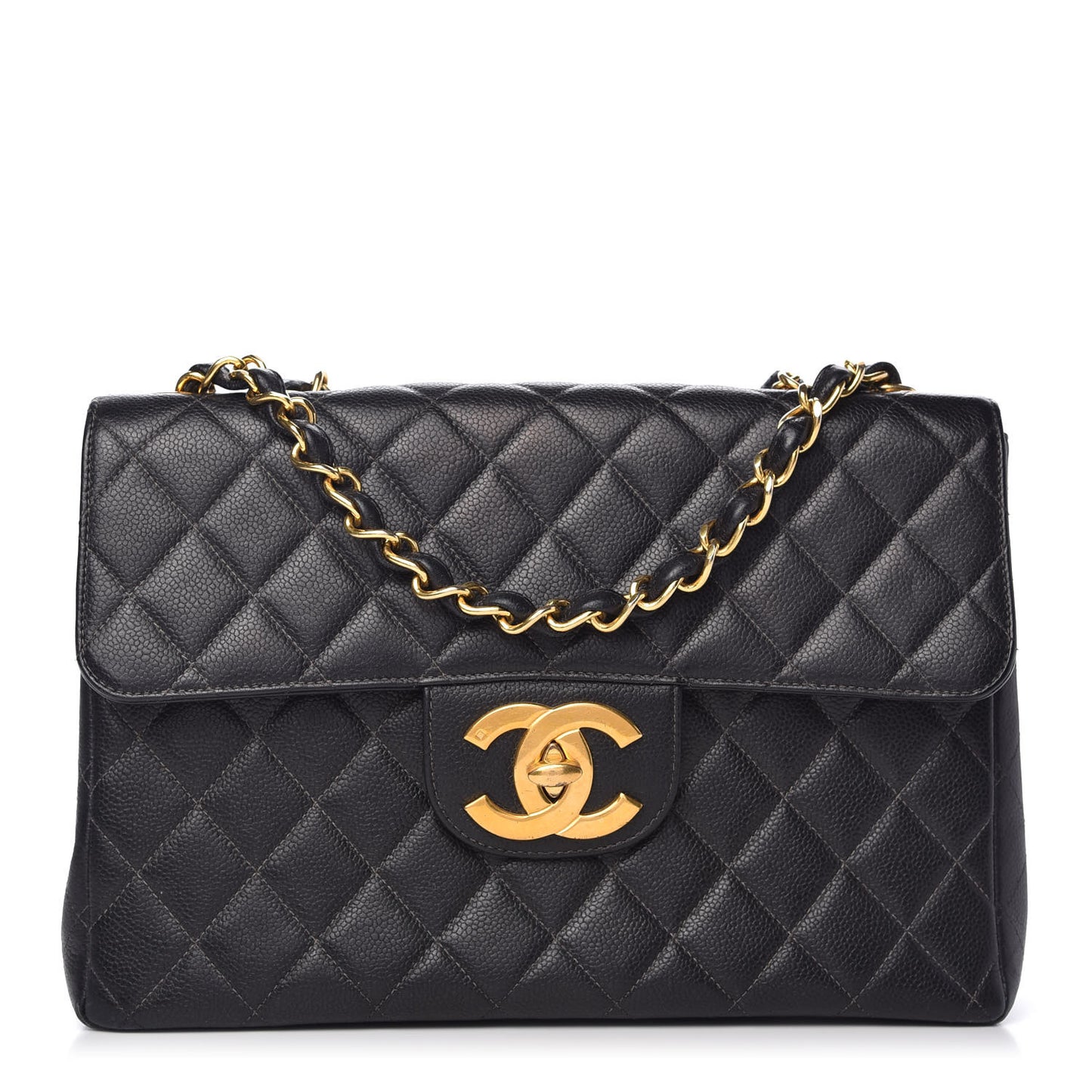 Caviar Quilted Jumbo Single Flap Black