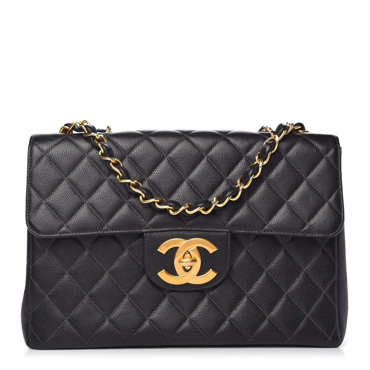 Chanel Caviar Quilted Jumbo Single Flap Black 1 of 9