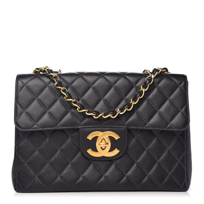 Chanel Caviar Quilted Jumbo Single Flap Black 1 of 9