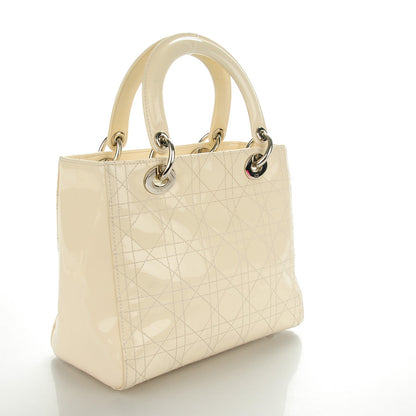 Christian Dior Patent Cannage Medium Lady Dior White 3 of 8